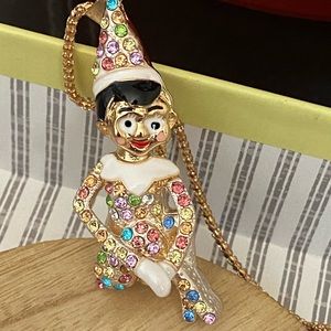 Betsey Johnson Eld On A Shelf Bling Christmas Necklace